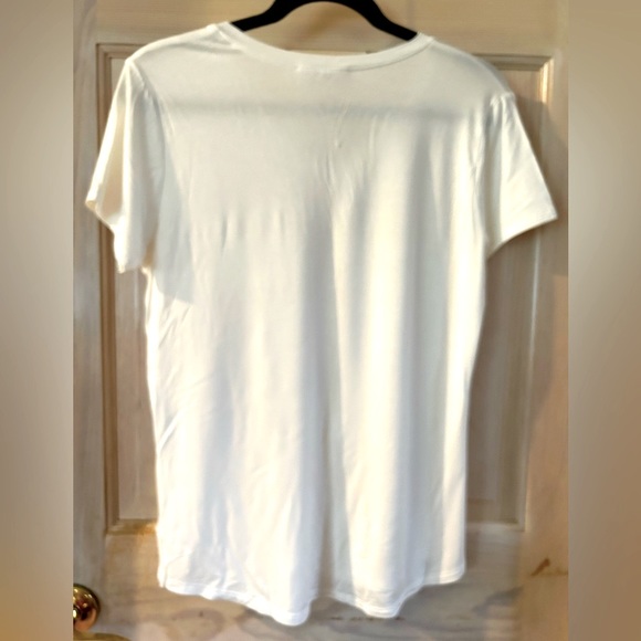 Excuse Me, I Have to Go Be Awesome Short Sleeve V-Neck Tee in White. Women’s M - Picture 2 of 4